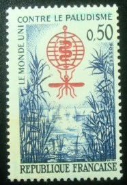 Selo postal da França de 1962 The world united against malaria