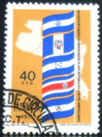 Selo postal do Brasil de 1971 Rep. Centro-Americanas M1D
