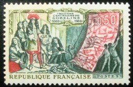 Selo postal da França de 1962 Third centenary of the Gobelins