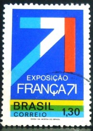 Selo postal do Brasil de 1971 França 71