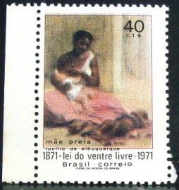 Selo postal do Brasil de 1971 Lei do Ventre Livre