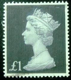 Selo postal do Reino Unido de 1969 Queen Elizabeth II £1 Large Machin