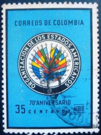 Selo postal da Colômbia de 1962 Flags of American Nations