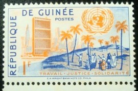 Selo postal da Guiné de 1959 UNO building in New York 1
