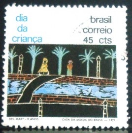 Selo postal do Brasil de 197 Desenho Mary