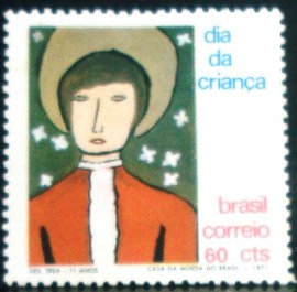 Selo postal do Brasil de 1971 Desenho de Tereza Andréa Prata Ferreira