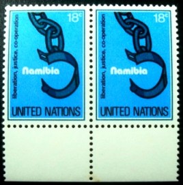 Par de selos postais das Nações Unidas de Nova Iorque de 1978 Namíbia 18c