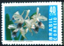 Selo postal do Brasil de 1971 Laelia N