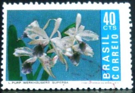 Selo postal do Brasil de 1971 Laelia
