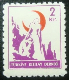 Selo postal da Turquia de 1948 Red Crescent 2