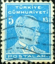 Selo postal da Turquia de 1954 Kemal Ataturk 5