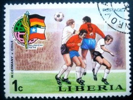 Selo postal da Libéria de 1974 West Germany - Chile