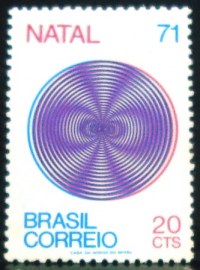 Selo postal do Brasil de 1971 Natal 20 -  C 718 N