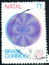 Selo postal do Brasil de 1971 Natal 71