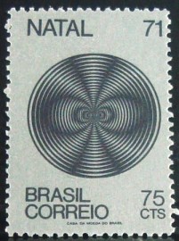 Selo postal do Brasil de 1971 Natal 75c