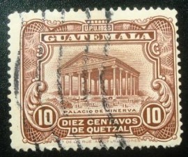 Selo postal da Guatemala de 1929 Temple of Minerva1 10