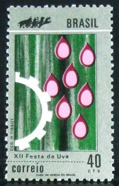Selo postal do BRASIL de 1972 Festa da Uva N
