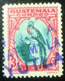Selo postal da Guatemala de 1935 Quetzal