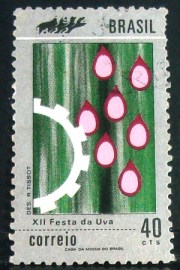 Selo postal do Brasil de 1972 Festa da Uva - C 722 U