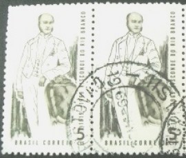 Par de selos postais do Brasil de 1969 Visconde Rio Branco