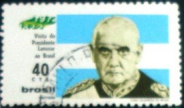 Selo postal do Brasil de 1972 Presidente Lanusse - C 725 U