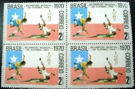 Quadra de selos do Brasil de 1970 Brasil Tricampeão 2