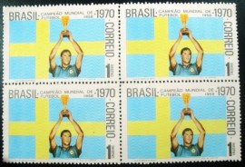 Quadra de selos do Brasil de 1970 Hideraldo Luiz Bellini