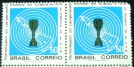 Par de selos do Brasil de 1970 Taça Jules Rimet