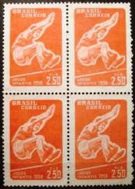Quadra de selos postais de 1958 Jogos Infantis