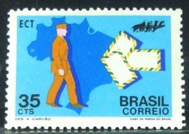Selo postal do Brasil de 1972 Serviço Postal