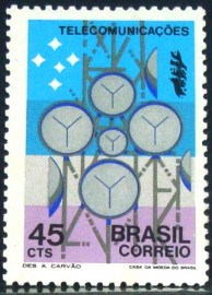 Selo postal do Brasil de 1972 Telecom