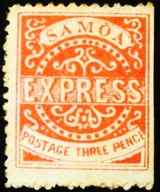 Selo postal da Samoa de 1877 Samoan Kingdom 2