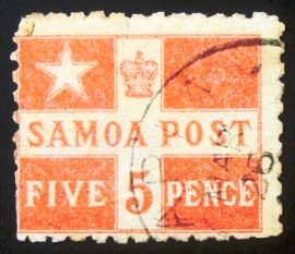 Selo postal da Samoa de 1894 Flag Design