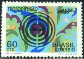 Selo postal do Brasil de 1972 Tropodifusão