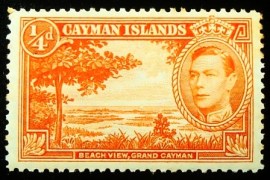 Selo postal das Ilhas Cayman de 1938 Grand Cayman ¼