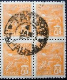 Quadra de selos postais do Brasil de 1940 Avaiação 100