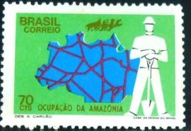 Selo postal do Brasil de 1972 Ocupoação da Amazônia - C 736 N