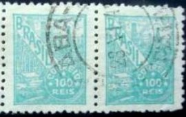 Par de selos do Brasil de 1941 Petróleo 100