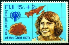 Selo postal de Fiji de 1979 European Girl