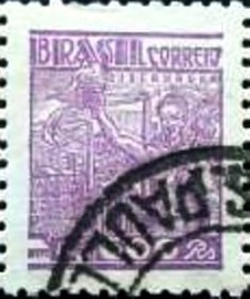 Selo postal do Brasil de 1942 Siderurgia