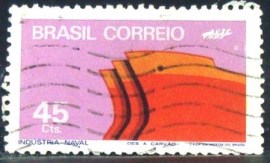 Selo postal do Brasil de 1972 Indústria Naval - C 738 U