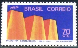 Selo postal do Brasil de 1972 Indústria Siderúrgica