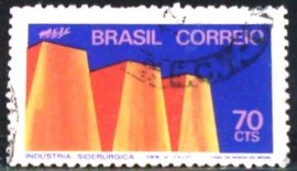 Selo postal do Brasil de 1972 Indústria Siderúrgica - C 739 U