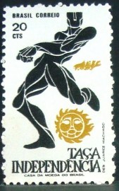 Selo postal do Brasil de 1972 Taça Independência