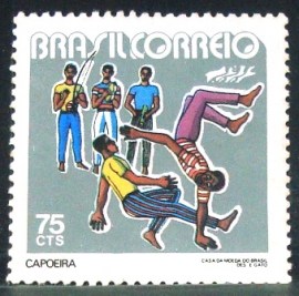 Selo postal do Brasil de 1972 Capoeira