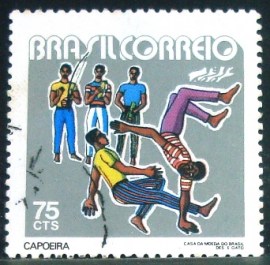 Selo postal do Brasil de 1972 Capoeira - C 746 U