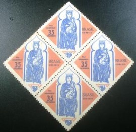 Quadra de selos postais do Brasil de 1966 Jesus e Maria