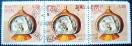 Tira de selos postais do Brasil de 1977 Natividade