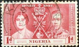 Selo postal da Nigéria de 1937 Royal Couple 1d
