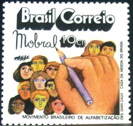 Selo postal do Brasil de 1972 MOBRAL